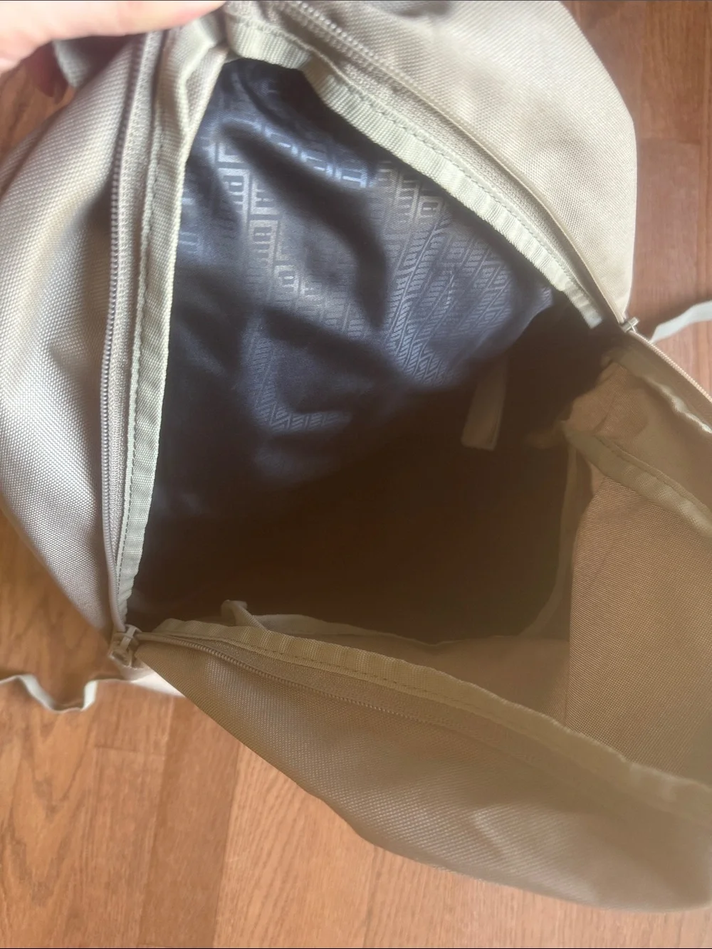 Puma Beige Logo Backpack with Front Zip Pocket